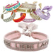 Canvas Statement Armband Lebe Liebe Lache Rosa Quasten besticktes Webarmband