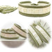 Canvas Statement Armband Live in The Moment Weiß Grün Quasten besticktes Webarmband