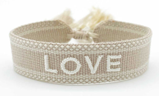 Canvas Statement Armband LOVE Quasten besticktes Webarmband