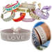 Canvas Statement Armband LOVE Quasten besticktes Webarmband