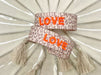 Canvas Statement Armband Love Leo Leopard Neon Orange Quasten besticktes Webarmband
