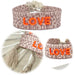 Canvas Statement Armband Love Leo Leopard Neon Orange Quasten besticktes Webarmband