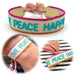 Canvas Statement Armband Love Peace Happiness Quasten besticktes Webarmband
