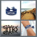 KI-generiertes Bild,Canvas Statement Armband Moin Blau Weiß Quasten besticktes Webarmband