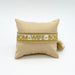 Canvas Statement Armband Mom Wife Boss Creme Gold Quasten besticktes Webarmband