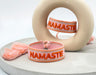 Canvas Statement Armband Namaste Rosa Orange Quasten besticktes Webarmband