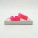 Canvas Statement Armband Optimistin Neon Pink Orange Quasten besticktes Webarmband