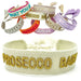 KI-generiertes Bild Canvas Statement Armband Prosecco Baby Quasten besticktes Webarmband