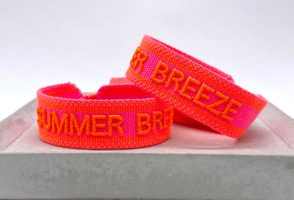 Canvas Statement Armband Summer Breeze Neon Quasten besticktes Webarmband