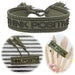 Canvas Statement Armband Think Positive Khaki Grün Quasten besticktes Webarmband