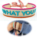 Canvas Statement Armband Do what you Love Quasten besticktes Webarmband