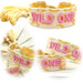Canvas Statement Armband Wild One Gelb Rose Pink Quasten besticktes Webarmband