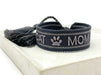 Canvas Statement Armband Cat Mom Anthrazit Grau Quasten besticktes Webarmband