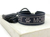 Canvas Statement Armband Cat Mom Anthrazit Grau Quasten besticktes Webarmband