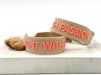 Canvas Statement Armband Do it with Passion Grau Neon Quasten besticktes Webarmband