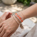 Canvas Statement Armband Love Leo Leopard Neon Orange Quasten besticktes Webarmband