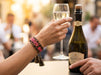 KI-generiertes Bild,Canvas Statement Armband Leo Prosecco Baby Neon Bubble Quasten besticktes Webarmband
