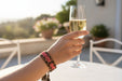 KI-generiertes Bild,Canvas Statement Armband Leo Prosecco Baby Neon Bubble Quasten besticktes Webarmband