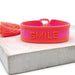Canvas Statement Armband Smile Neon Pink Orange Quasten besticktes Webarmband