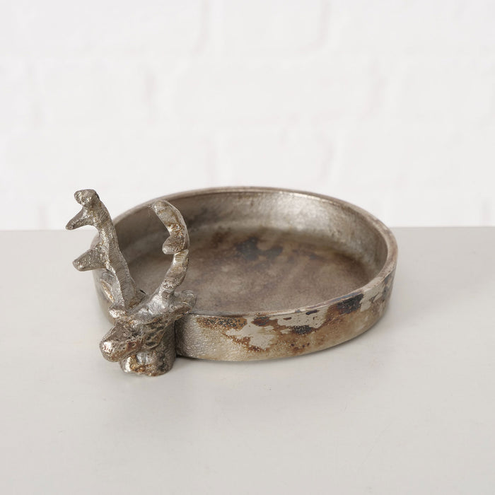 Alu Kerzenständer Hirsch 12cm Stumpenkerze Kerzenhalter Aschenbecher