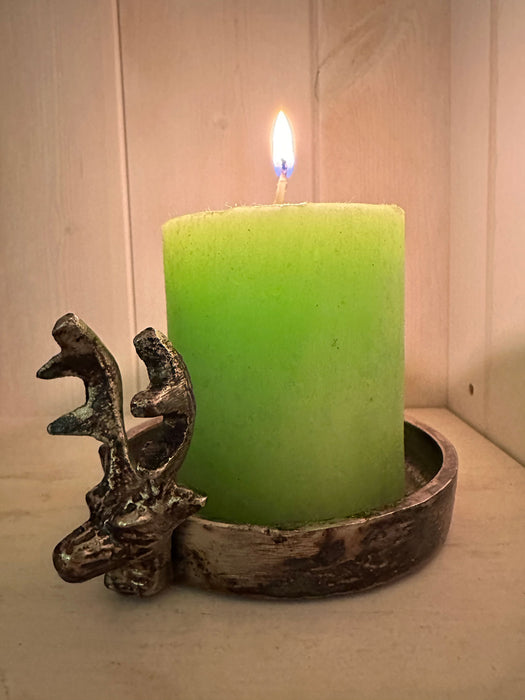 Alu Kerzenständer Hirsch 12cm Stumpenkerze Kerzenhalter Aschenbecher