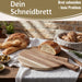 KI-generiertes Bild,Mango Holz Schneidebrett 40cm Griff Rund Vesperbrett Tranchierbrett Massiv