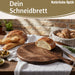 KI-generiertes Bild,Mango Holz Schneidebrett 40cm Griff Rund Vesperbrett Tranchierbrett Massiv
