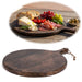 KI-generiertes Bild XL Holz Servierbrett 40cm Delhi Griff Rund Vesperbrett Pizzateller Massiv