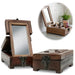 KI-generiertes Bild Barber Utensilienbox Teak Holz 22x13cm Rasierbox Schmuckschatulle Schminkbox