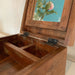 Barber Rasierbox Teak Holz 22x13cm Barbier Schmink Utensilien-Box