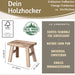 Vintage Holz Fußhocker Braun Rustic 24cm Tritthocker Schemel Fußbank Bänkchen