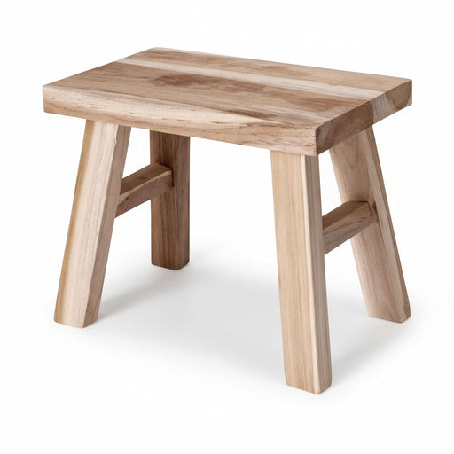 Vintage Holz Fußhocker Braun Rustic 24cm Tritthocker Schemel Fußbank Bänkchen