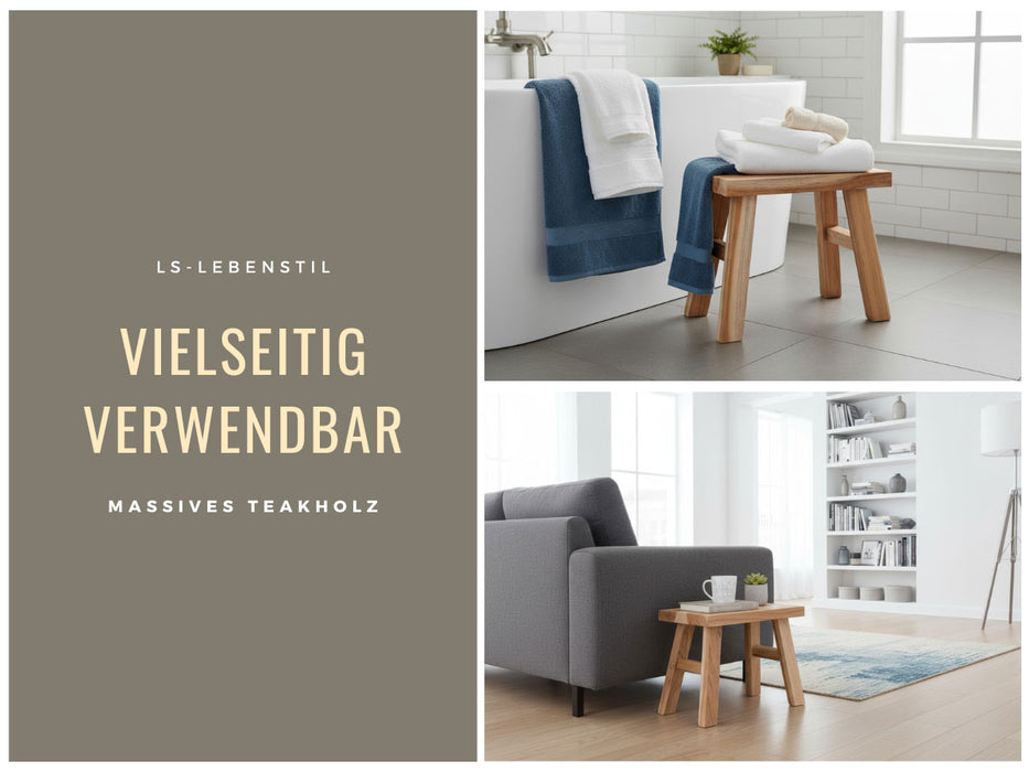 Vintage Holz Fußhocker Braun Rustic 24cm Tritthocker Schemel Fußbank Bänkchen