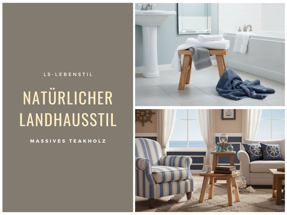 Vintage Holz Fußhocker Braun Rustic 24cm Tritthocker Schemel Fußbank Bänkchen