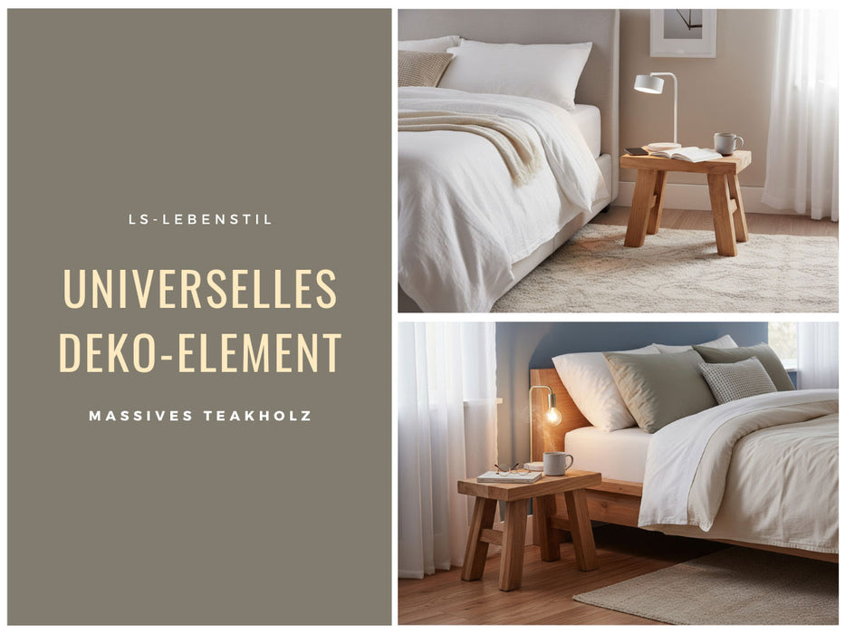 Vintage Holz Fußhocker Braun Rustic 24cm Tritthocker Schemel Fußbank Bänkchen