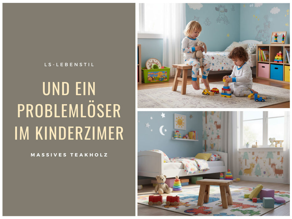 Vintage Holz Fußhocker Braun Rustic 24cm Tritthocker Schemel Fußbank Bänkchen