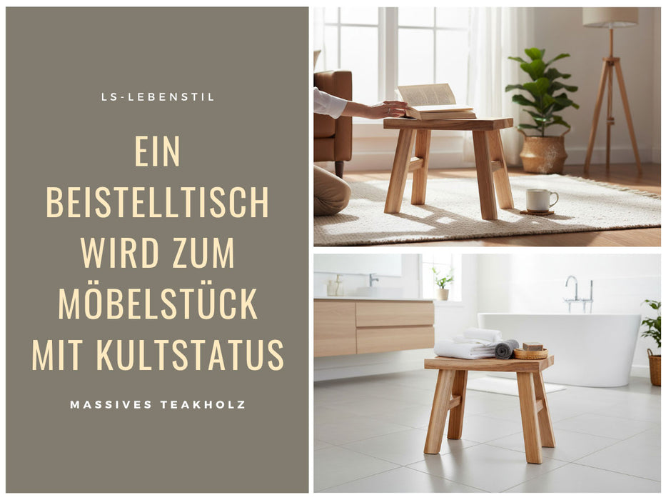 Vintage Holz Fußhocker Braun Rustic 24cm Tritthocker Schemel Fußbank Bänkchen