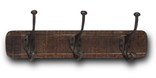 Vintage Teak Holz Wandgarderobe 45cm 3/6 Haken Jackenhalter Braun Garderobenleiste