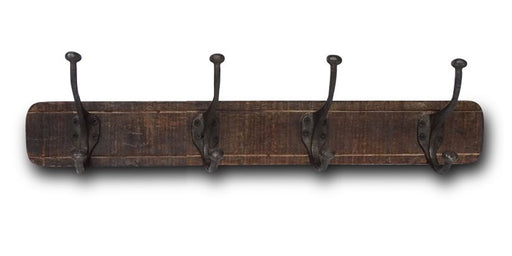 Vintage Teak Holz Wandgarderobe 60cm 4/8 Haken Jackenhalter Braun Garderobenleiste