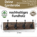Vintage Wandgarderobe Dehli 50cm Teak Holz Braun 4/8 Haken Recycelt Kleiderhaken