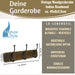 KI-generiertes Bild,Vintage Teak Holz Wandgarderobe 45cm 3/6 Haken Jackenhalter Braun Garderobenleiste