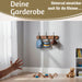 KI-generiertes Bild,Vintage Teak Holz Wandgarderobe 45cm 3/6 Haken Jackenhalter Braun Garderobenleiste