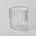 3er Set Teelichthalter Glas Retro Klar 7-9cm Teelichtglas Windlicht Kerzenhalter