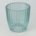 4´er Set Glas Teelichthalter Retro Türkis 7cm Teelichtglas Windlichthalter