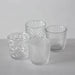 4´er Set Glas Teelichthalter Retro Weiß Klar 7cm Teelichtglas Windlicht-Halter