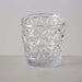 4´er Set Glas Teelichthalter Retro Weiß Klar 7cm Teelichtglas Windlicht-Halter