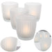 4´er Set Glas Teelichthalter Retro Weiß Matt 7cm Teelichtglas Windlicht-Halter