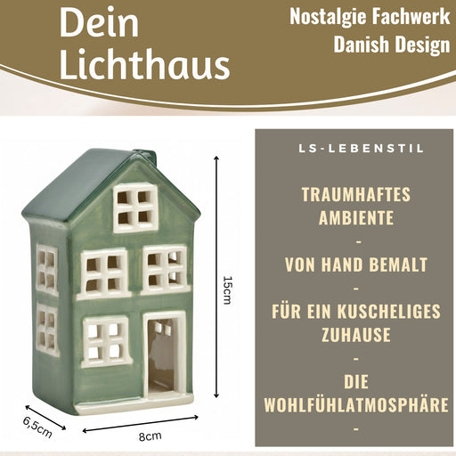 Teelichthaus | Keramik Lichterhaus | Kerzenständer