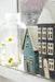 Teelichthaus Lichterhaus Nyhavn 14cm Blau Keramik Fachwerkhaus Teelichthalter