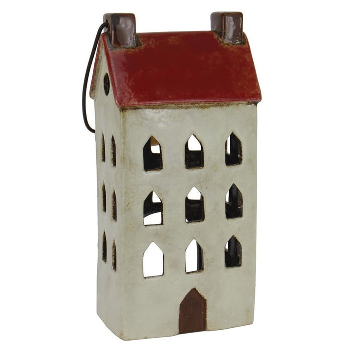 KI-generiertes Bild,Teelichthaus Lichterhaus Aarhus 28cm Keramik Fachwerkhaus Laterne Teelichthalter